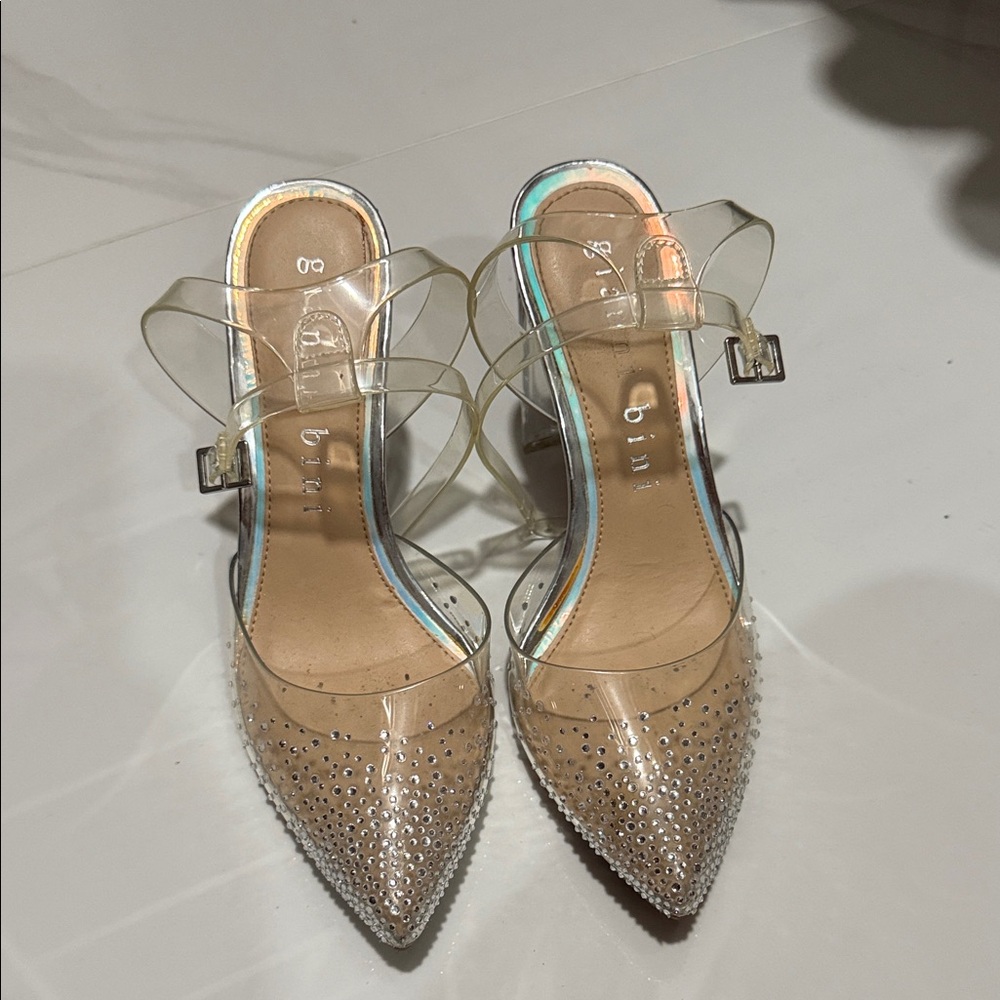 Gianni Bini Clear Studded Heels